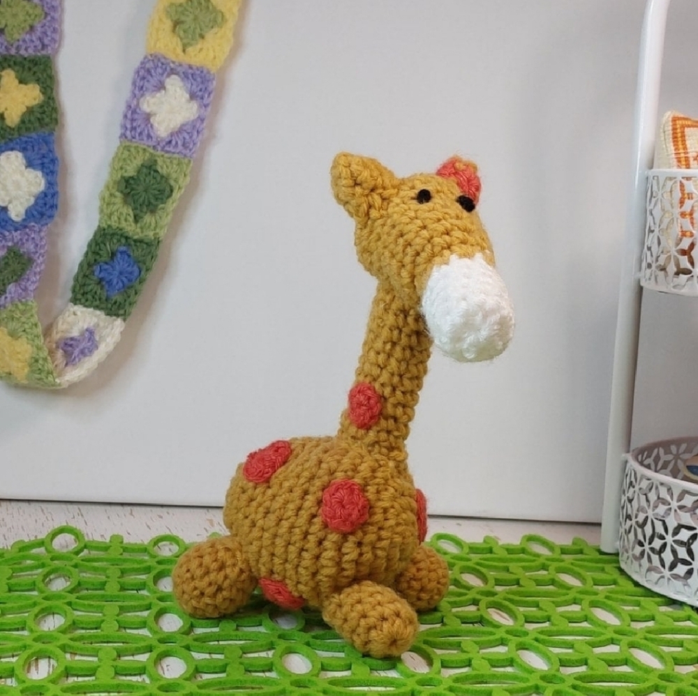 Tall Cute Crochet Giraffe Gift Idea for Animal Lover Fun Hand Crafted